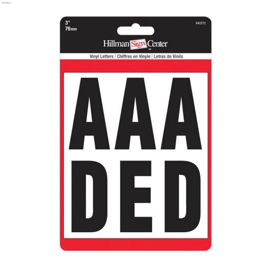 3\" Black On White Vinyl Letters Kit
