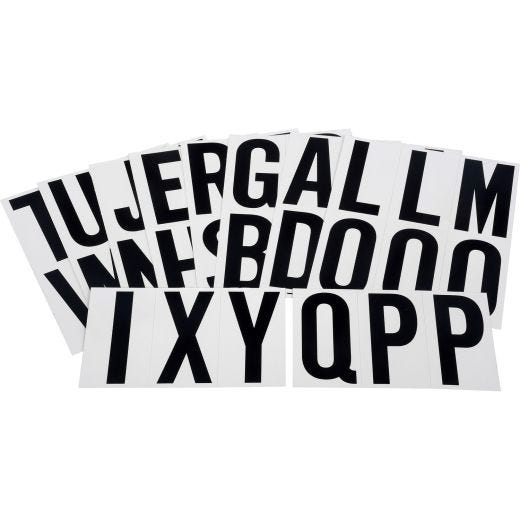 3" Black On White Vinyl Letters Kit