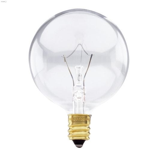 Clear 25 Watt Candelabra G16.5 Incandescent Bulb-2/Pack