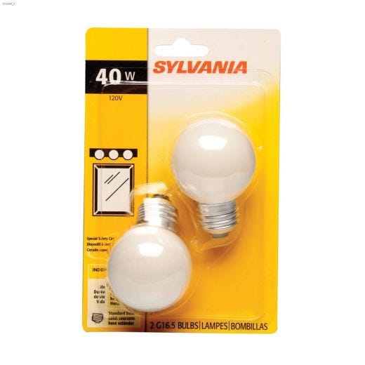 Soft White 40 Watt E26 Med G16.5 Incandescent Bulb-2/Pack