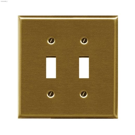 Brass Metal Double Toggle Wallplate