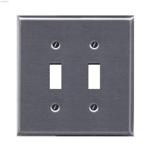 Chrome Metal Double Toggle Wallplate
