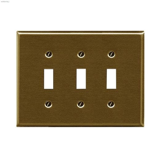 Metal Triple Toggle Wallplate