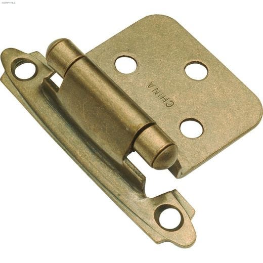 Penture affleurante autofermeture en acier laiton antique