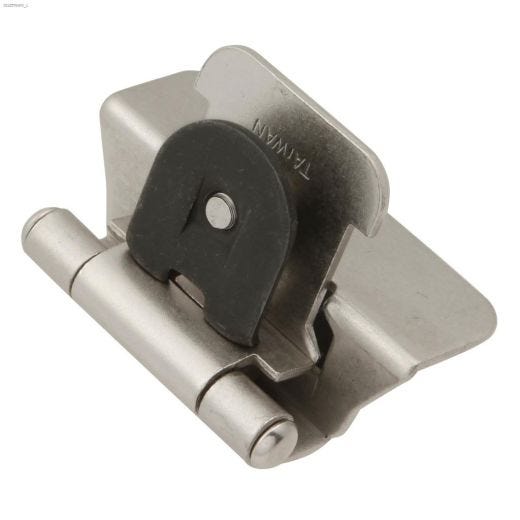 Charnière démontable 2x autofermeture en acier nickel satiné