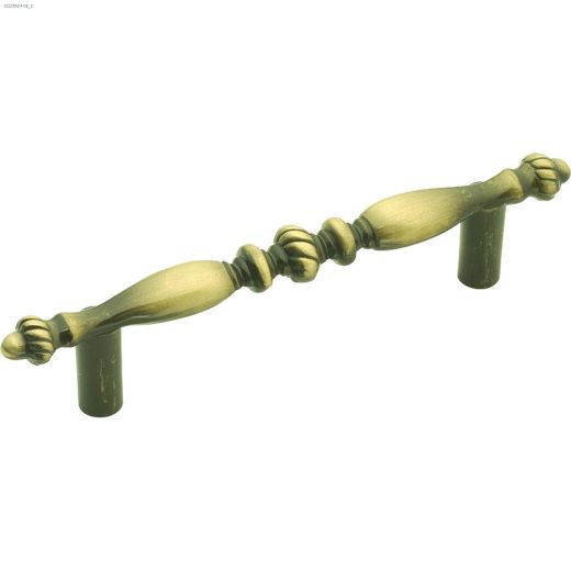 3" Antique Brass Cavalier Door Pull