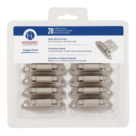2-1/8" x 1/2" Paquet de 20 Pentures Affleurantes W