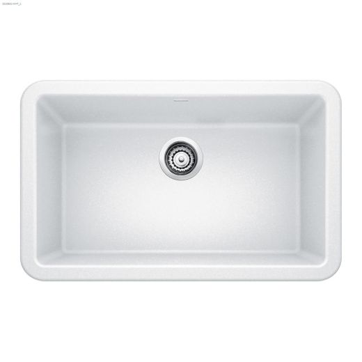 30" x 19" x 10" White Ikon 30 Apron Front Undermount Sink