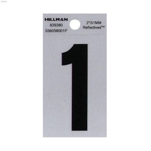 2" Lettre réfléchissante Mylar noir sur argent