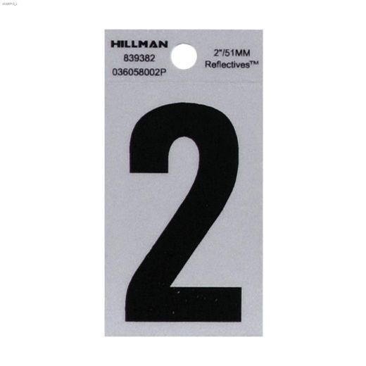 2" Lettre réfléchissante Mylar noir sur argent