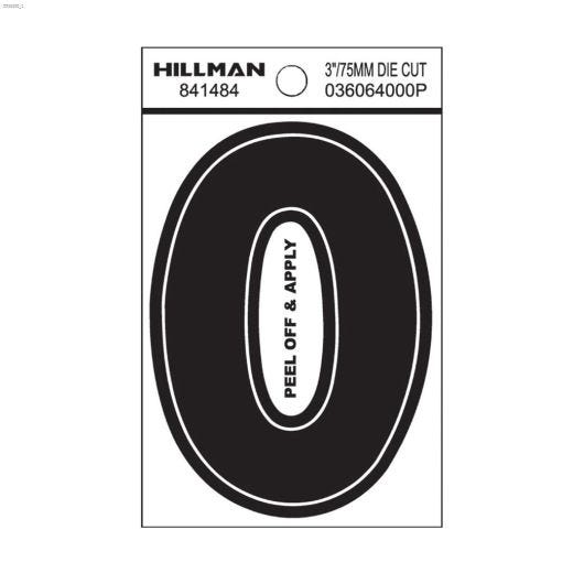 3\" Black Vinyl Peel-Off Numbers