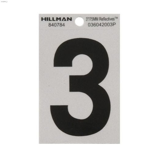 3" Lettre réfléchissante Mylar noir sur argent