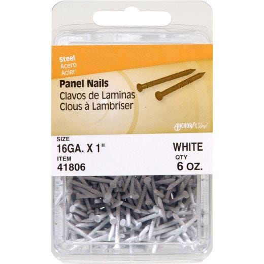 1" White Panel Nail 6 oz-6/Pack