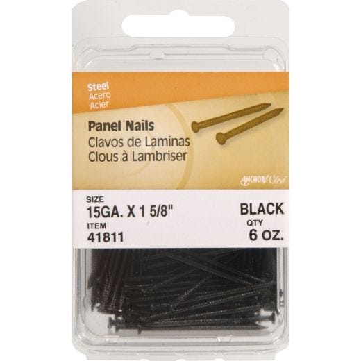 1-5/8" Black Panel Nail 6 oz-6/Pack