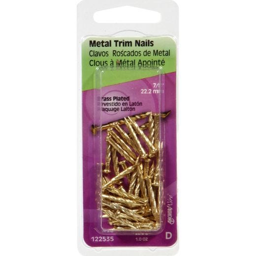 7/8" Brass Plated Metal Trim Nail