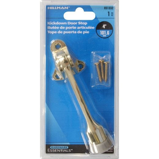 4" Brass Plated Kickdown Door Stop