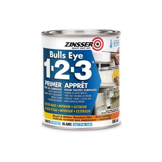 Bulls Eye 1-2-3® 946 mL 450 Sq-ft White Primer