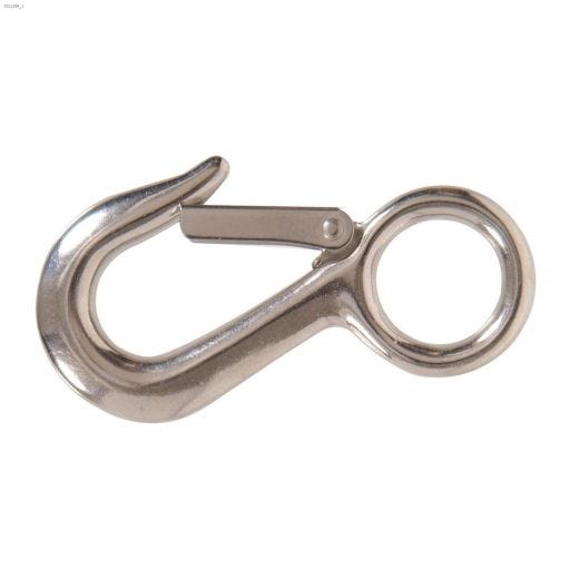 1-1\/8\" x 4-1\/2\" Stainless Steel Fixed Eye Snap Hook