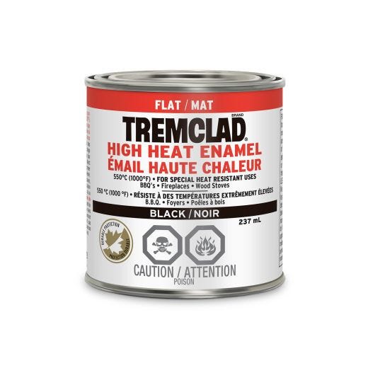 Tremclad 237 mL Can Flat Black High Heat Enamel