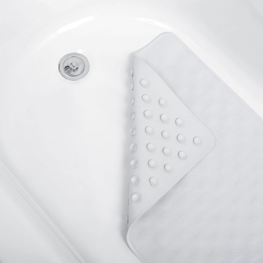 Tapis de bain de conception coquille blanc 27-1/2" x 15.7"