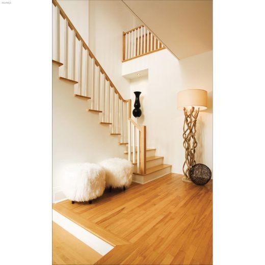 Balustre flûté carré apprêté à la laque blanche 32"