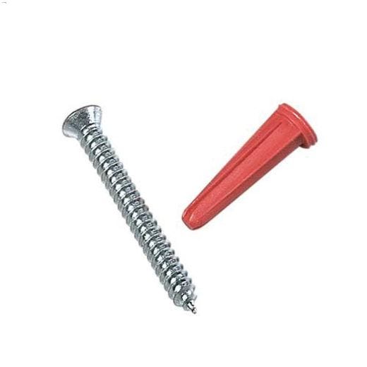 5\" White Steel Screw Pack With Anchors-6\/Pack