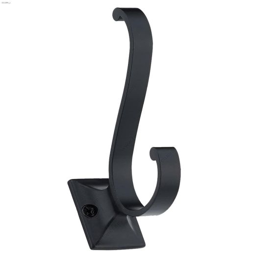 2-29\/32\" Matte Black Single Scroll Hook