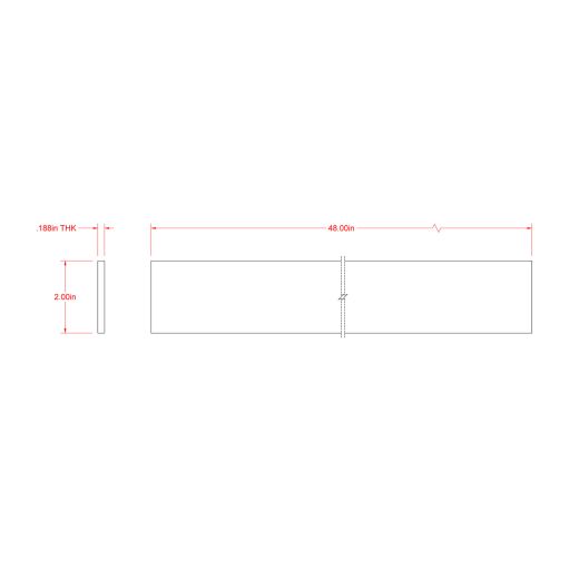 3/16" x 2" x 4' Weldable Low Carbon Steel Flat Bar
