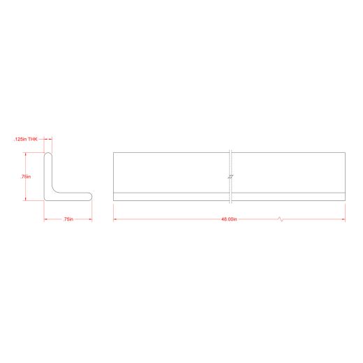 1/8" x 3/4" x 4' Weldable Low Carbon Steel Angle Bar