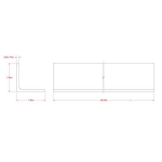 1/8" x 1-1/2" x 4' Weldable Carbon Steel Angle Bar