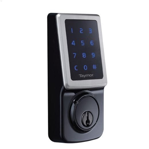 Black With Satin Nickel Electronic Deadbolt