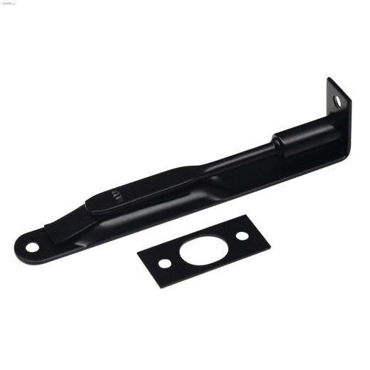 6\" Matte Black Radius End Flush Bolt