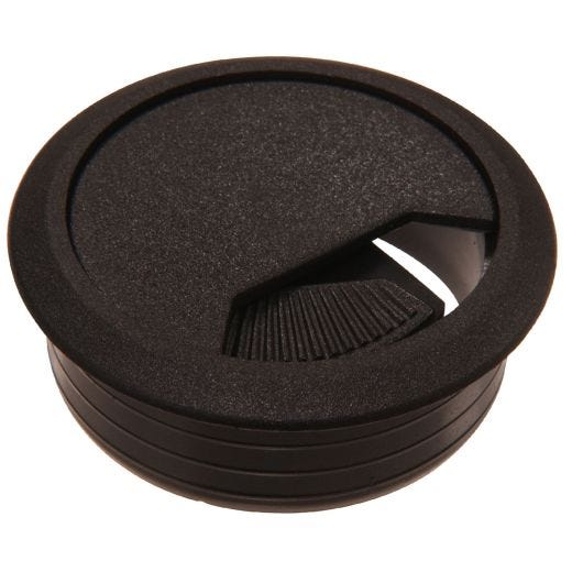 2-3/8" Opening Gray Plastic Swivel Desk Grommet-1/Pack