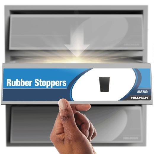 #00 x 9/16" x 3/8" x 1" Neoprene Black Stopper-2/Pack