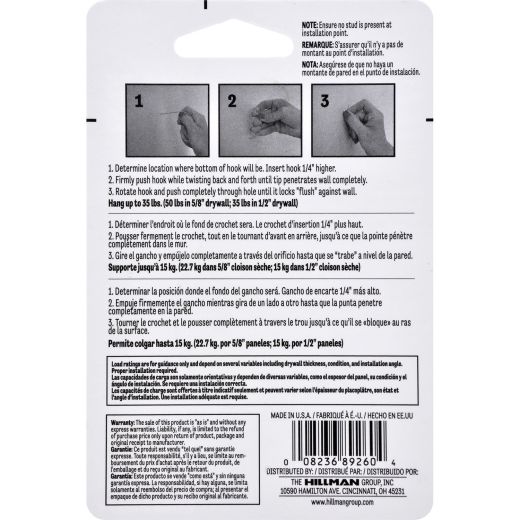 Monkey Hook Heavy Duty Picture Hanger-4/Pack
