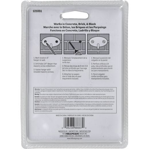 No-Stud Masonry Picture Hanger