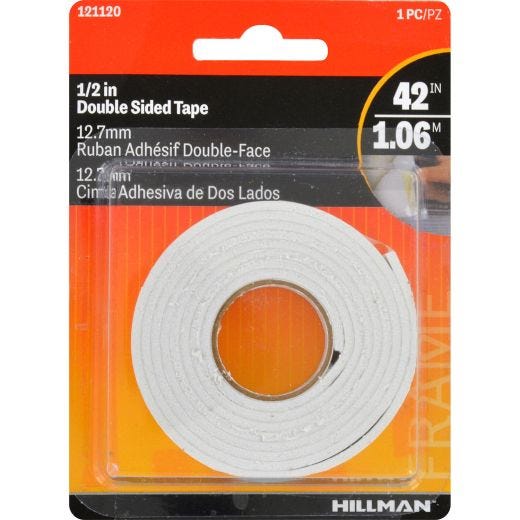 1/2" x 42" White Double Face Tape