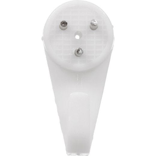 1/2" Plastic White Nail-In Hardwall Hook-5/Pack