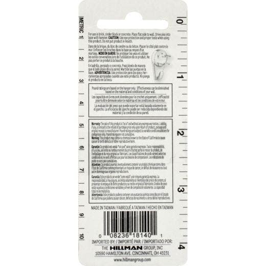 1" Plastic White Nail-In Hardwall Hook-3/Pack