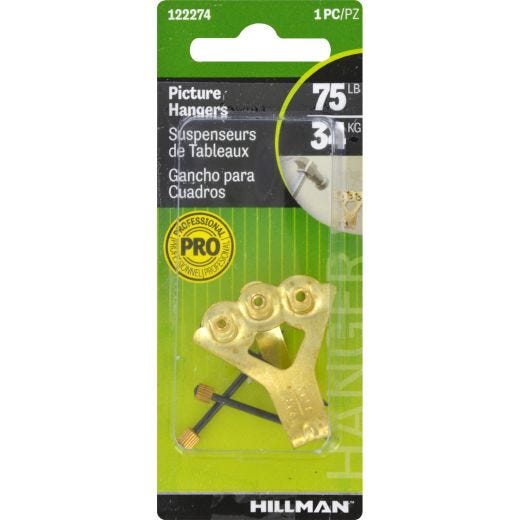 Brass Plated Three Nail Classic Hanger
