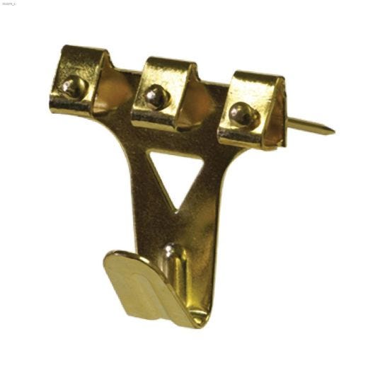 Brass Plated Three Nail Pro-Hanger-2\/Pack