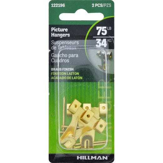 Brass Plated Three Nail Pro-Hanger-2/Pack