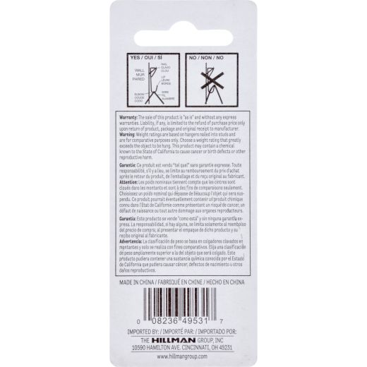 Brass Plated Three Nail Pro-Hanger-2/Pack