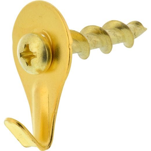 WallDog Large Brass Self-Drilling Picture Hanger