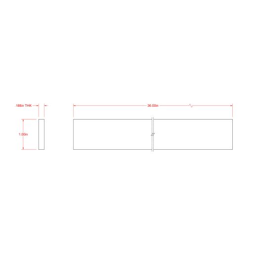 3/16" x 1" x 3' Weldable Low Carbon Steel Flat Bar
