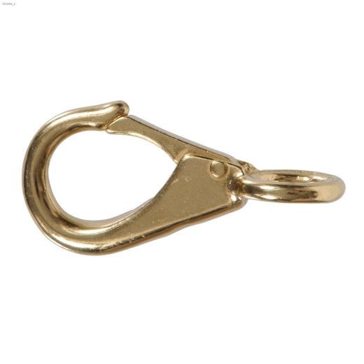 3\/8\" x 2-3\/16\" Solid Brass Fixed Eye Quick Snap