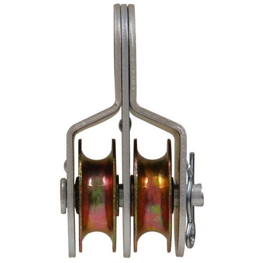 1-1/2" Sheave Double Sheave Fixed Eye Pulley