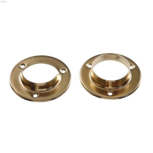 1-3\/8\" Brass Plated Metal Pole Socket Set