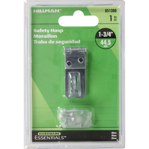 1-3/4" Zinc Plated Fixed Staple Safety Hasp