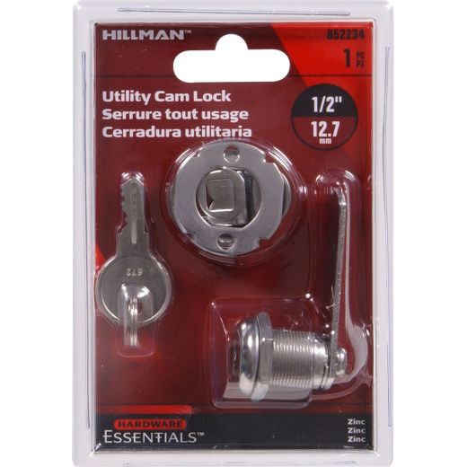 1/2" Chrome Keyed Door/Drawer Utility Lock